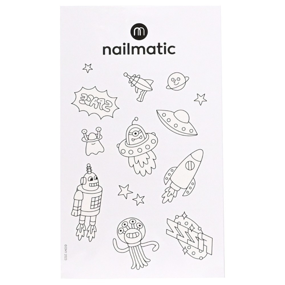 Nailmatic planche de taouage a colorier - galaxy