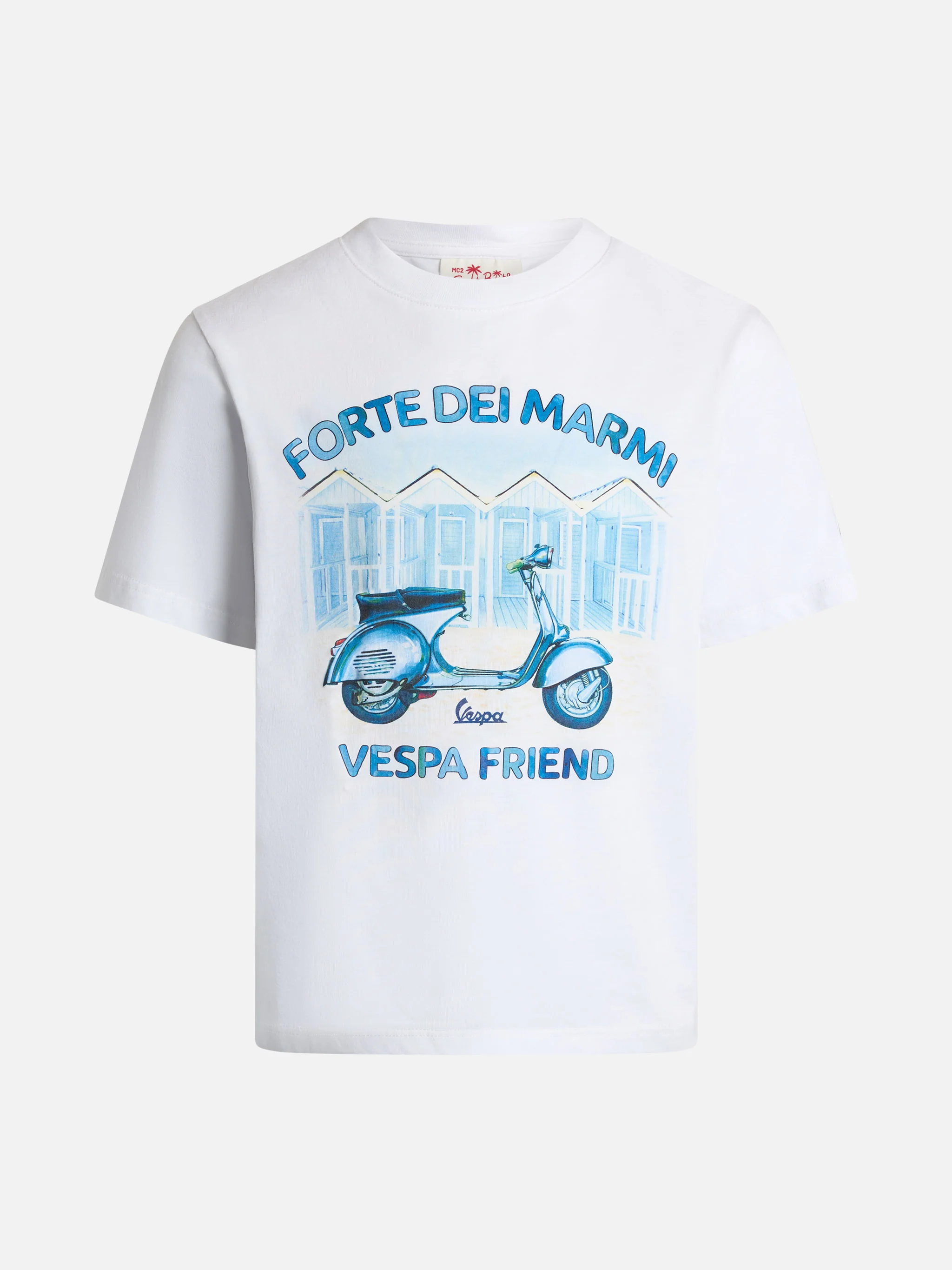 Kinder T-shirt van katoen met Forte dei Marmi Vespa Friends-print.