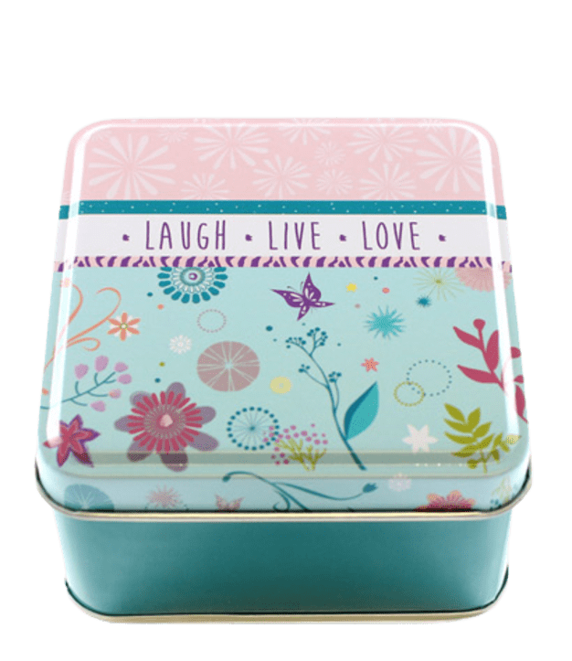 Boîte en métal LAUGH LIVE LOVE - petit format