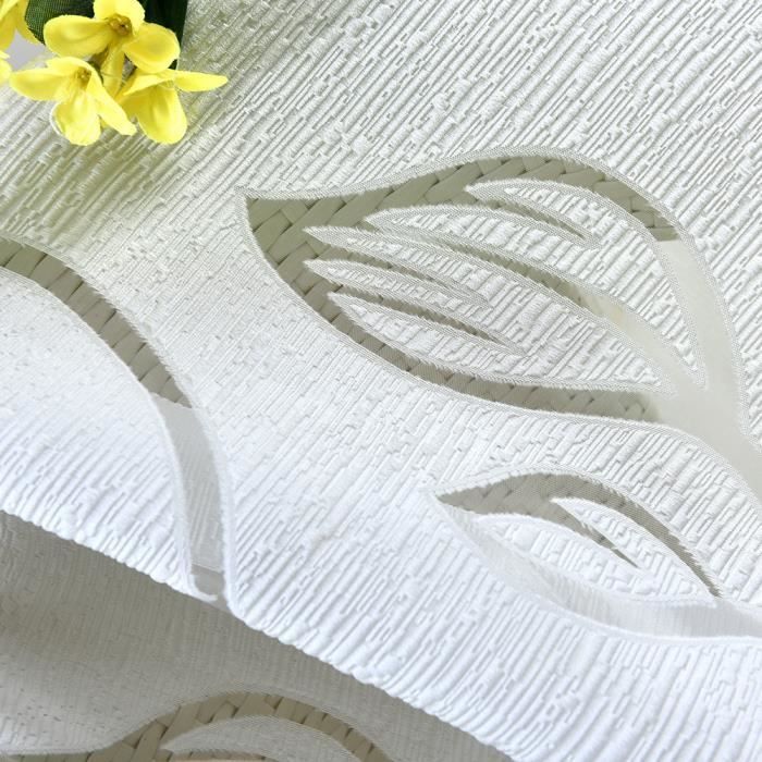 Juego de 2 cortinas transparentes - Decoración del hogar - 100 x 250 cm - Blanco