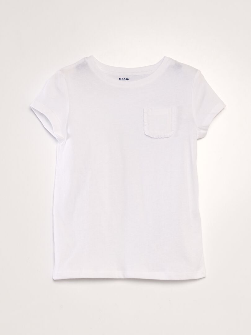 Camiseta lisa con bolsillo - blanca