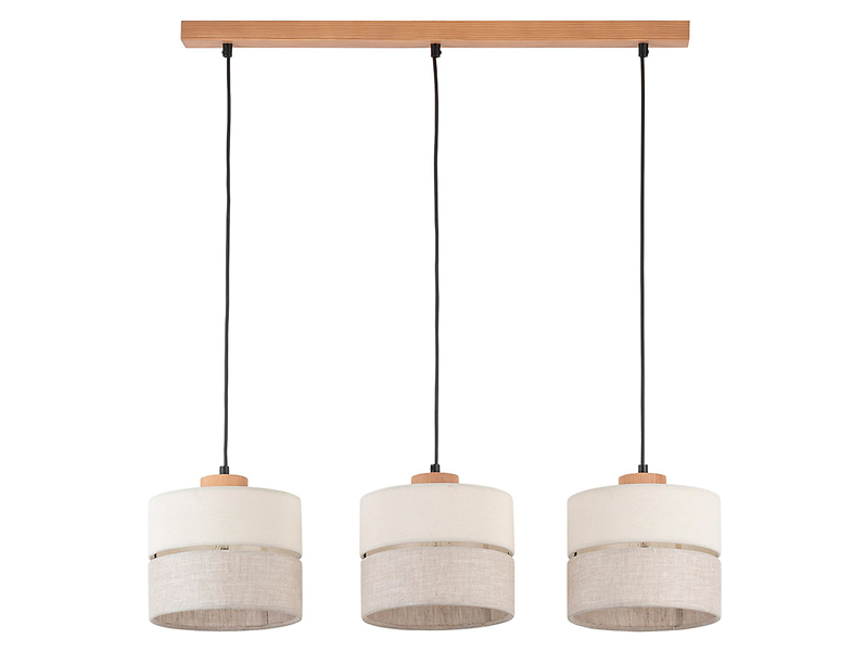 Lampa wisząca Eco 3-punktowa tkaninowa beżowa