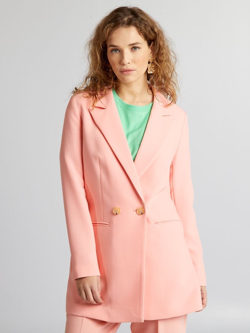 Lange colbertjas - ROZE