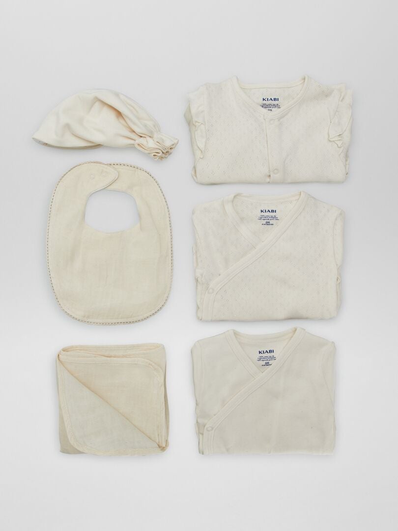 Unisex geboortebox voor pasgeborenen - 6 stuks - BEIGE