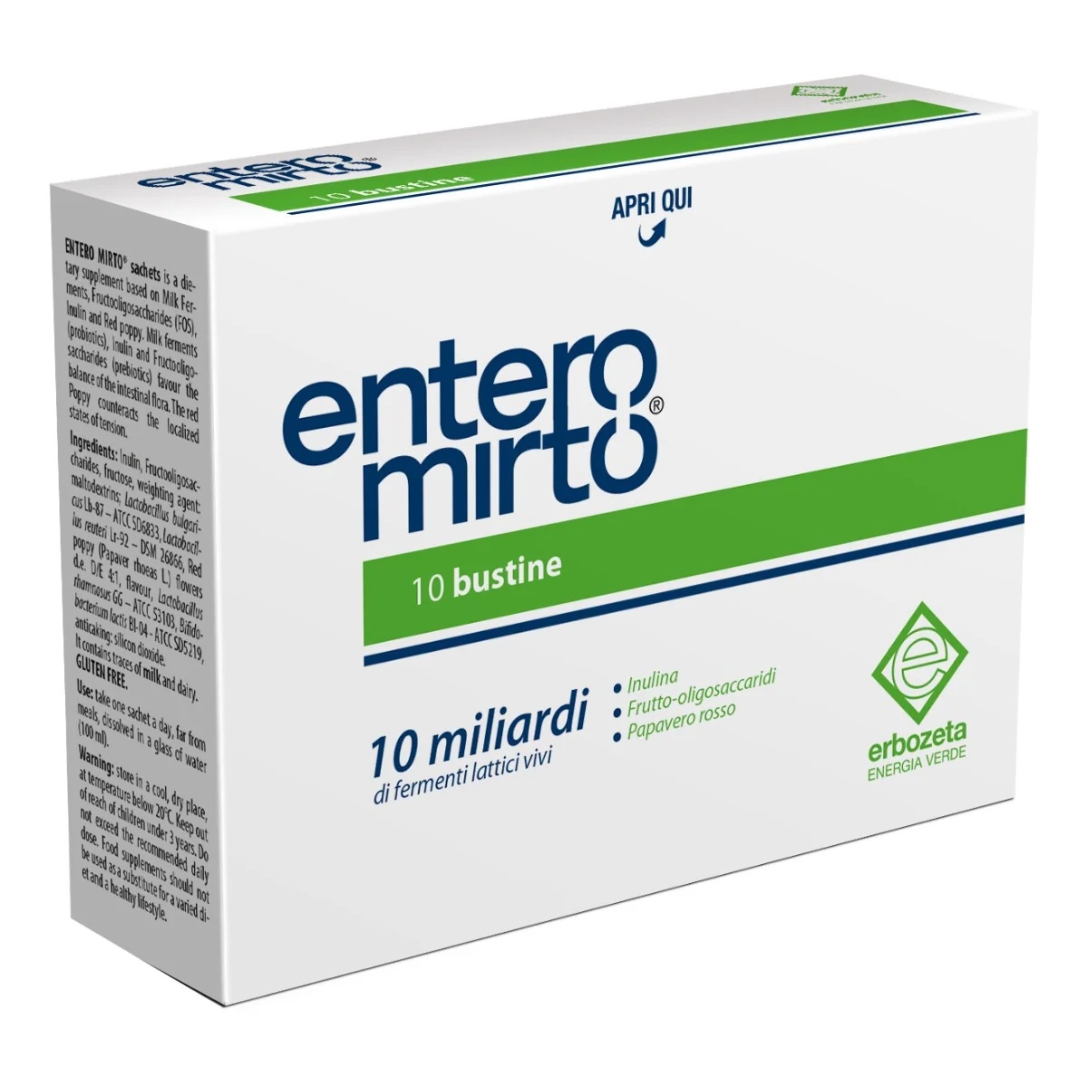 ERBOZETA Erbozeta Entero Mirto 10 sachets Complément alimentaire à base de ferments lactiques