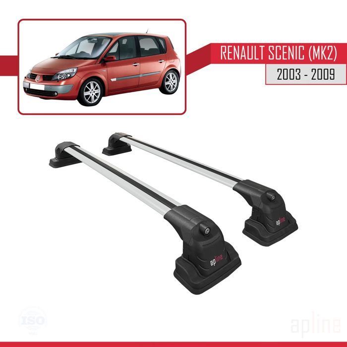 Barras de techo - ACE-3 - Compatibles con Renault Scenic MK2 - Aluminio - 2 barras - Carga útil < 300 kg