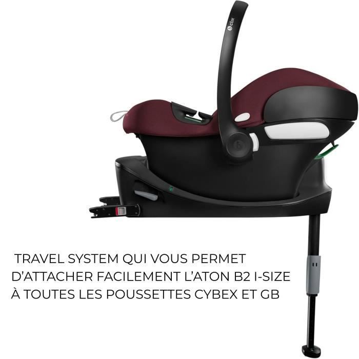 Silla de coche Aton B2 i-Size CBX de Cybex - De 45 a 87 cm - Desde el nacimiento hasta los 13 kg - Hasta los 2 años - Base One incluida - Roja