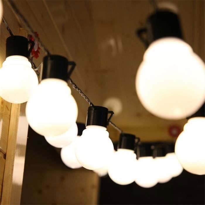 Guirlande Exterieur Guinguette, 5m Guirlandes Lumineuses, 5CM Grosse Boule Ampoule, Décoration Intérieur et Extérieur Label