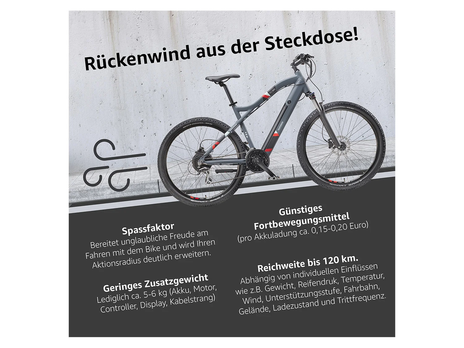 TELEFUNKEN E-Bike mountainbike »Aufsteiger M922«, MTB, 27,5 / 29 inch