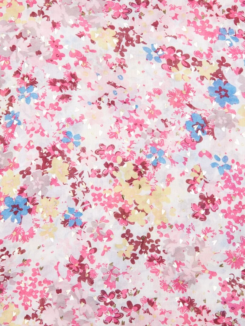 Bufanda con estampado floral - ROSA