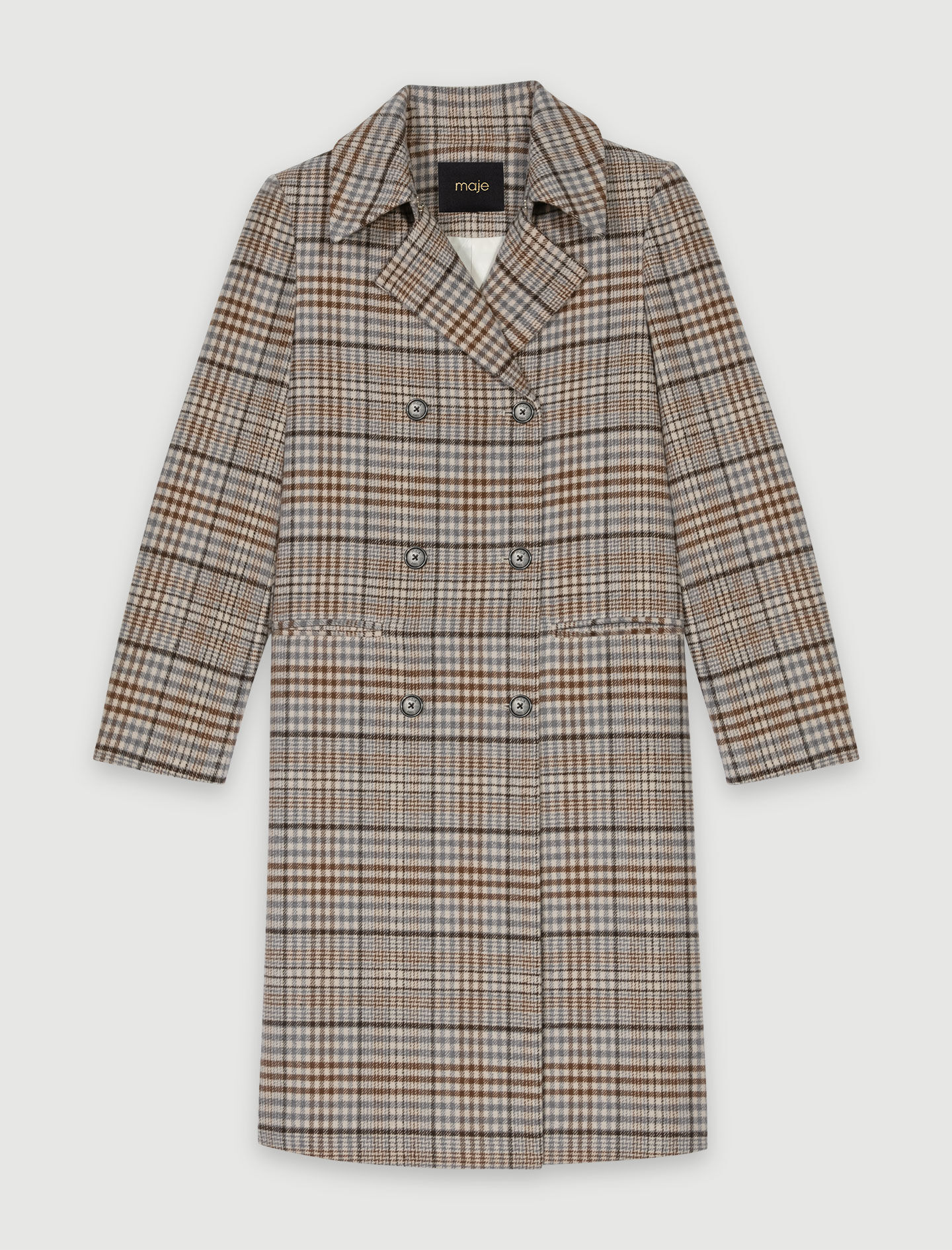Pitkä ruudullinen takki - Beige