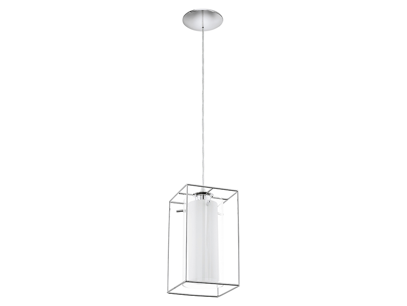 Lampa wisząca Loncino stalowa biało-srebrna
