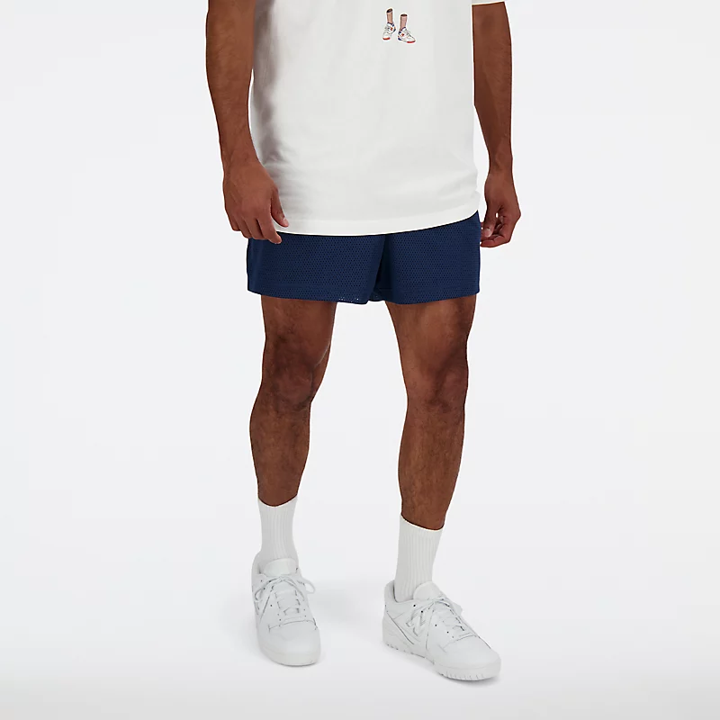 Męskie spodenki sportowe Essentials z siateczki 5 cali - NB NAVY