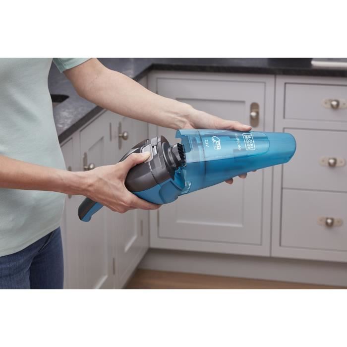 Aspiradora de mano inalámbrica BLACK+DECKER WDC215WA-QW Dustbuster Lithium de 7,2 V para uso en seco y húmedo - Azul