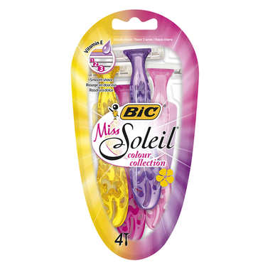 Bic Miss Soleil Colors wegwerpscheermesjes, 4 stuks