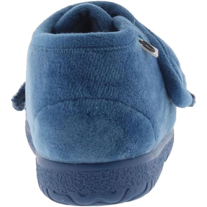 Victoria chaussons bébé bleu imprimé animal - pantoufles d'intérieur taille 20, fermeture scratch