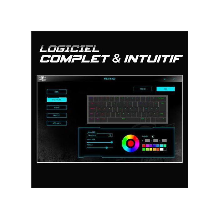 Gaming Keyboard - SPIRIT OF GAMER - XPERT K200 - Mechanical - Wireless - AZERTY 60% - RGB