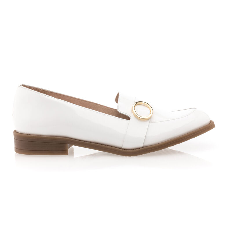 Hvite loafers/båtsko til dame