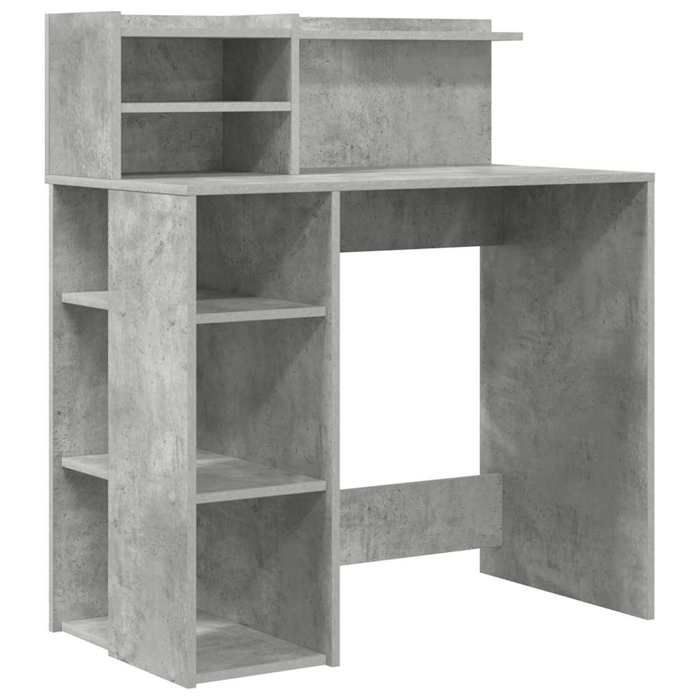 “Winter Sale” TOP Modern, compact desk, grey - Desk with storage, concrete grey, 90x48x101.5cm PRO29647