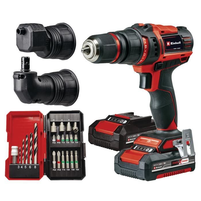 Einhell TE-CD 18/45 3X-Li +22 PXC Cordless Drill Driver (18V, 45 Nm) Supplied with 2 x 2.0Ah Batteries + Charger