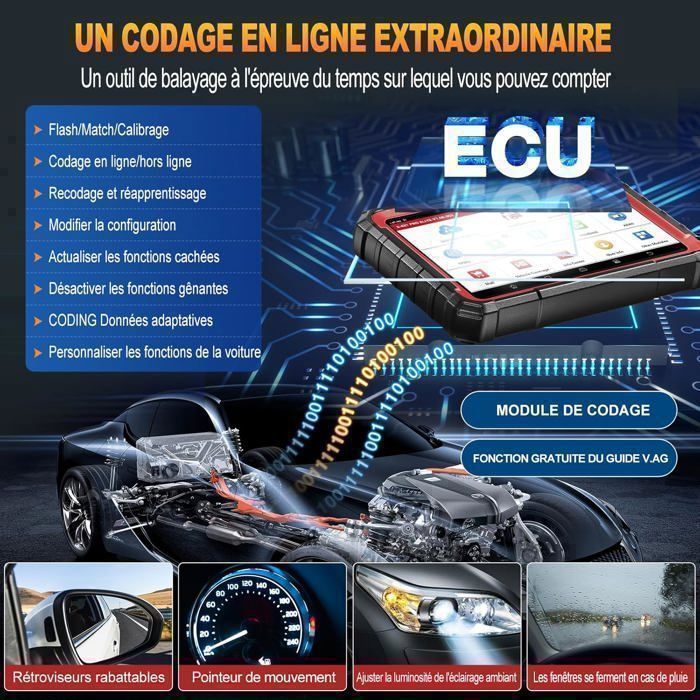 2026 LAUNCH X431 PRO Elite Outil de Diagnostic Auto avec CANFD DOIP Bidirectionnel Codage ECU Valise Diagnostic OBD2 Scanner