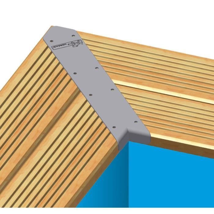 UBBINK Piscine en bois Sunwater *Livraison Gratuite*- 200x350xH71 cm - Liner bleu - Hors sol, semi enterrée ou enterrée
