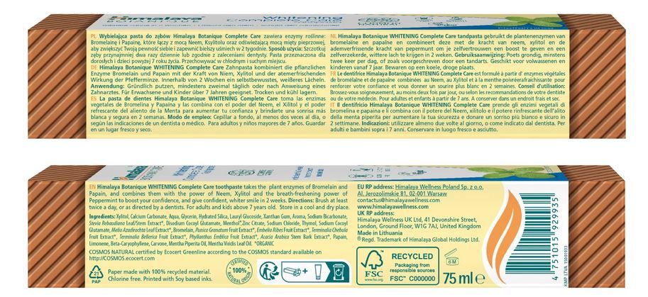 Botanique pasta za izbjeljivanje zubi s mirisom metvice Total Care Ljekarna higijena