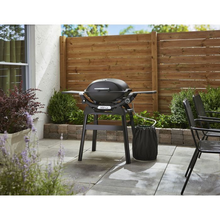 Barbacoa de gas Weber Q2200N con soporte - 4,11 kW - 1 quemador - Hierro fundido esmaltado - Encendido piezoeléctrico - Negra
