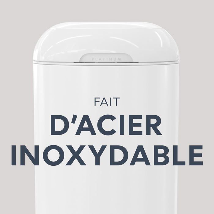 Cubo para pañales Diaper Genie Platinum - Acero inoxidable, gran capacidad para 47 pañales, a prueba de olores
