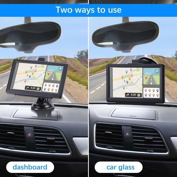 GPS para coche y camping, GPS para coche con guía por voz, con asistente de carril y puntos de interés, 7 pulgadas, FUROKOY