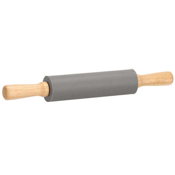 Silikonowy wałek do ciasta 38cm obrotowy szary