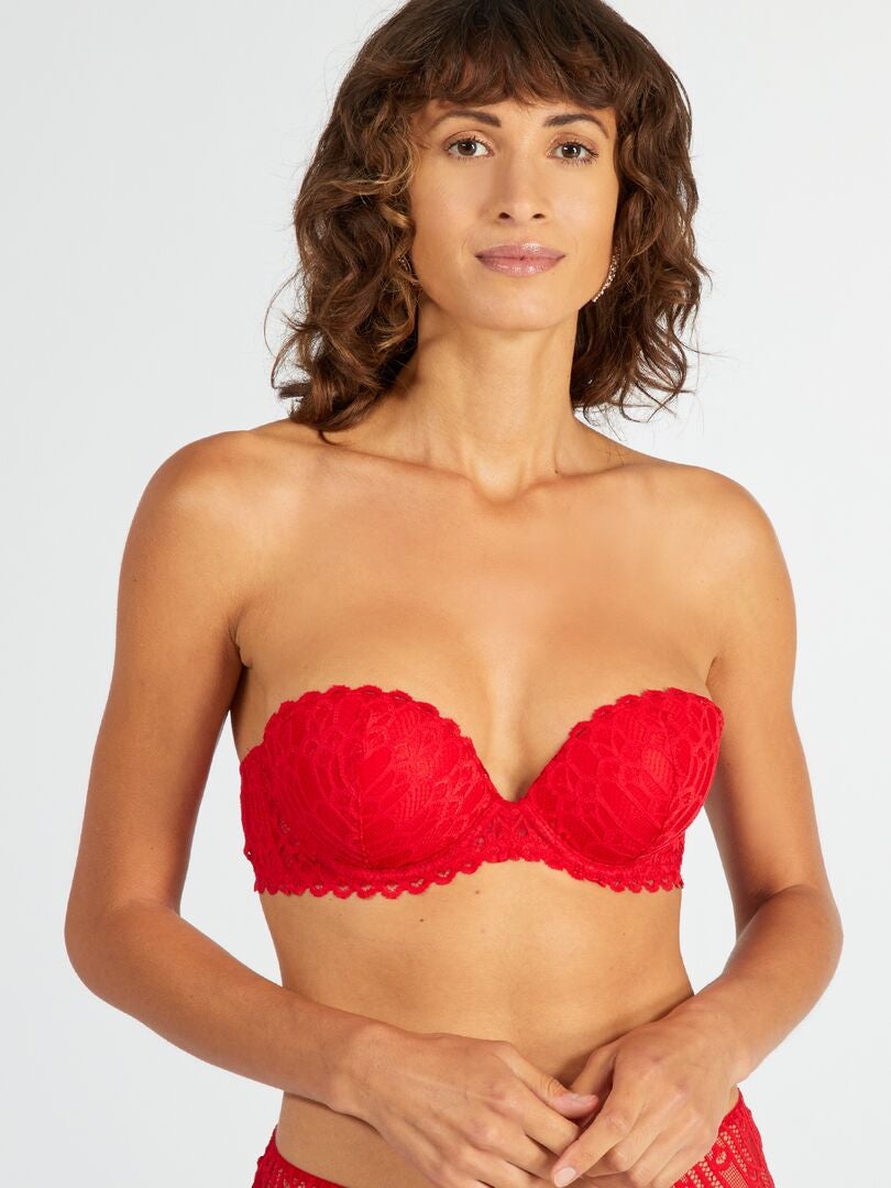 Push-up bh met juweeldetails - ROOD