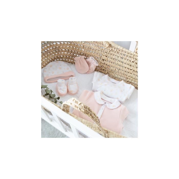 Trousseau de naissance - MARQUE - Kit naissance - Rose - Velours - Fille