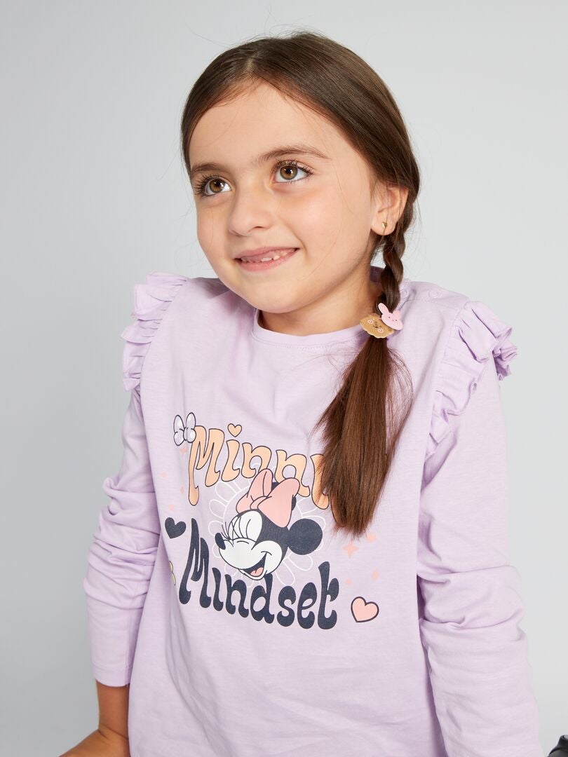 Camiseta de manga larga con volantes de Disney - BLANCA