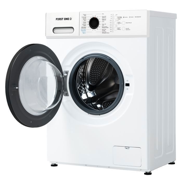 FIRST ONE FLL61000WH Front-Loading Washing Machine - 6 kg - 1000 rpm - 16 Programs - Eco - Intensive - Quick - Very Low Consumption