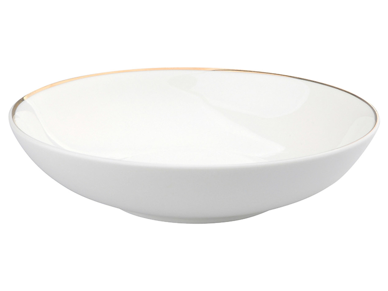 Talerz głęboki Bella porcelanowy 20 cm biało-złoty