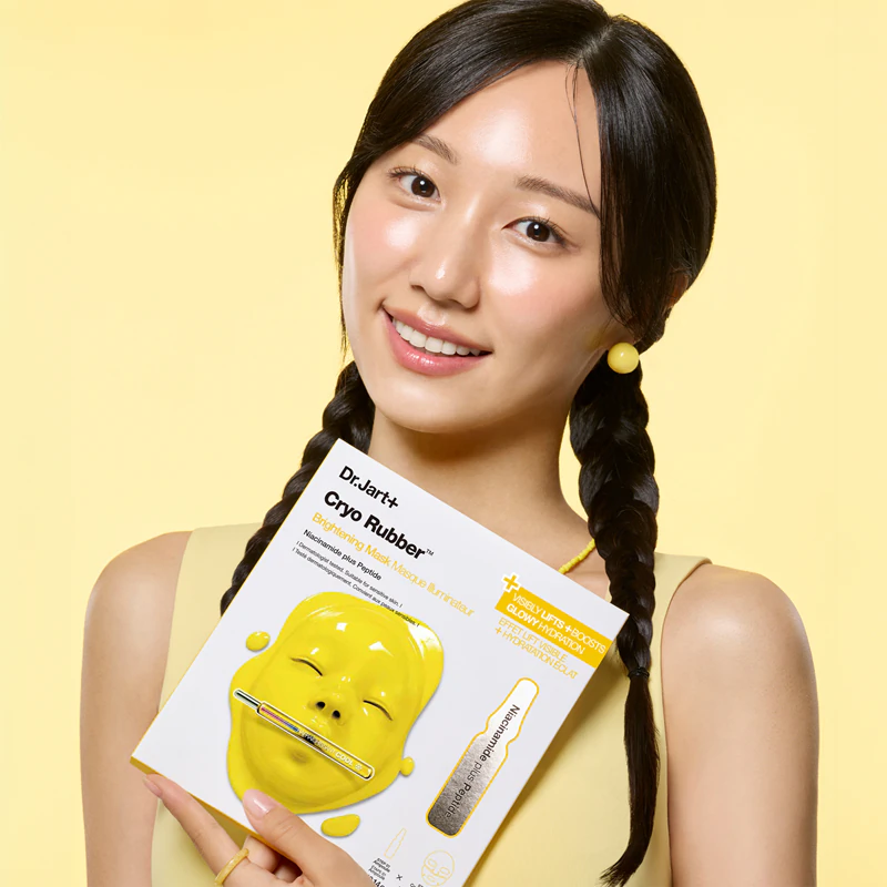 Dr. Jart+ Cryo Rubber™ Brightening Mask: een intensief hydrogelmasker met een oplichtend effect.