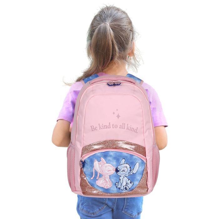 DISNEY Stitch REINFORCED school backpack, school bag for girls, laptop sleeve 41x30x15cm