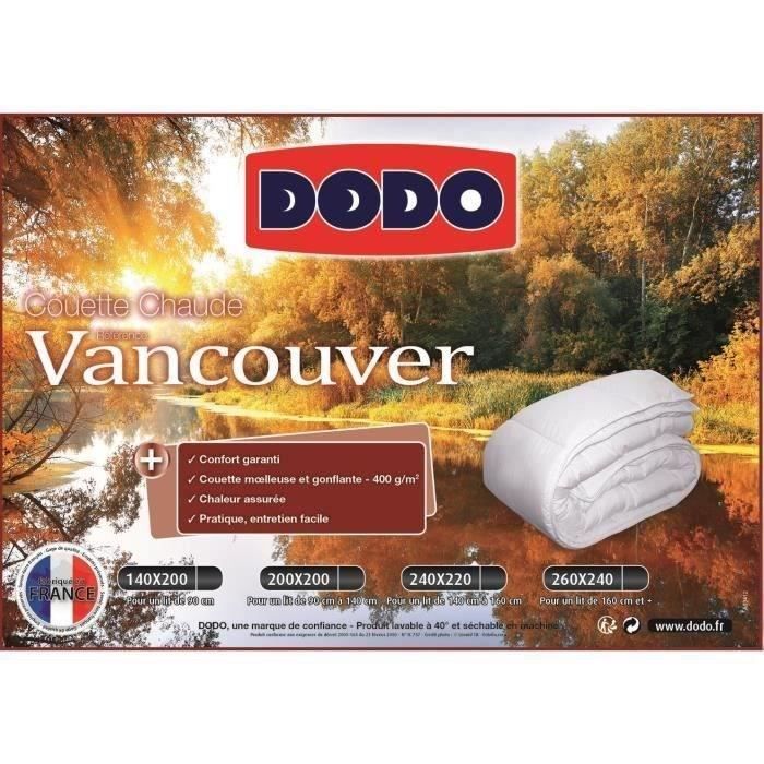 Edredón Vancouver Warm - 240 x 260 cm - 400 g/m² - Blanco - DODO