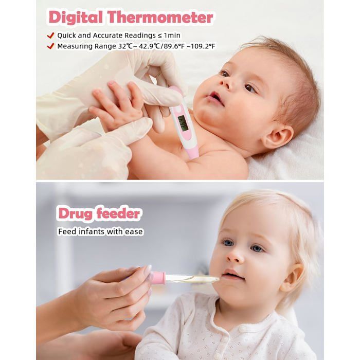 Kit de cuidado para bebés Lictin de 12 piezas, neceser para bebés, kit de cuidado para recién nacidos, libre de BPA para viajes.