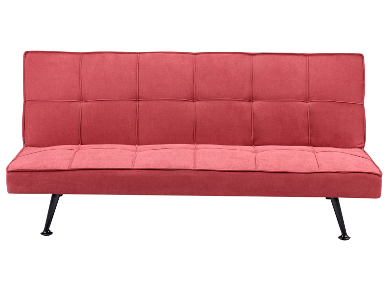 Sofa kanapa rozkładana pikowana czerwona