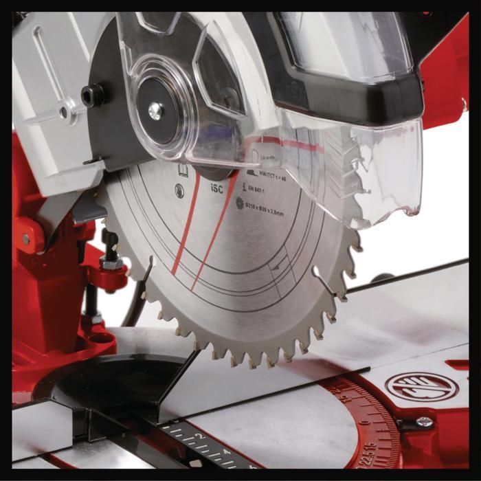 Serra de esquadria Einhell TC-MS 2112 (1600 W, largura máxima de corte: 120 mm, mesa giratória, cabeçote de serra inclinável)