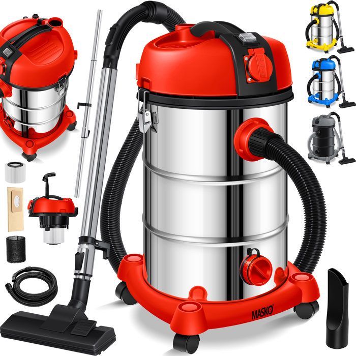 Aspirateur industriel eau et poussière - MASKO - 2300W - Réservoir 30L - Fonction de soufflage - Système Push&Clean