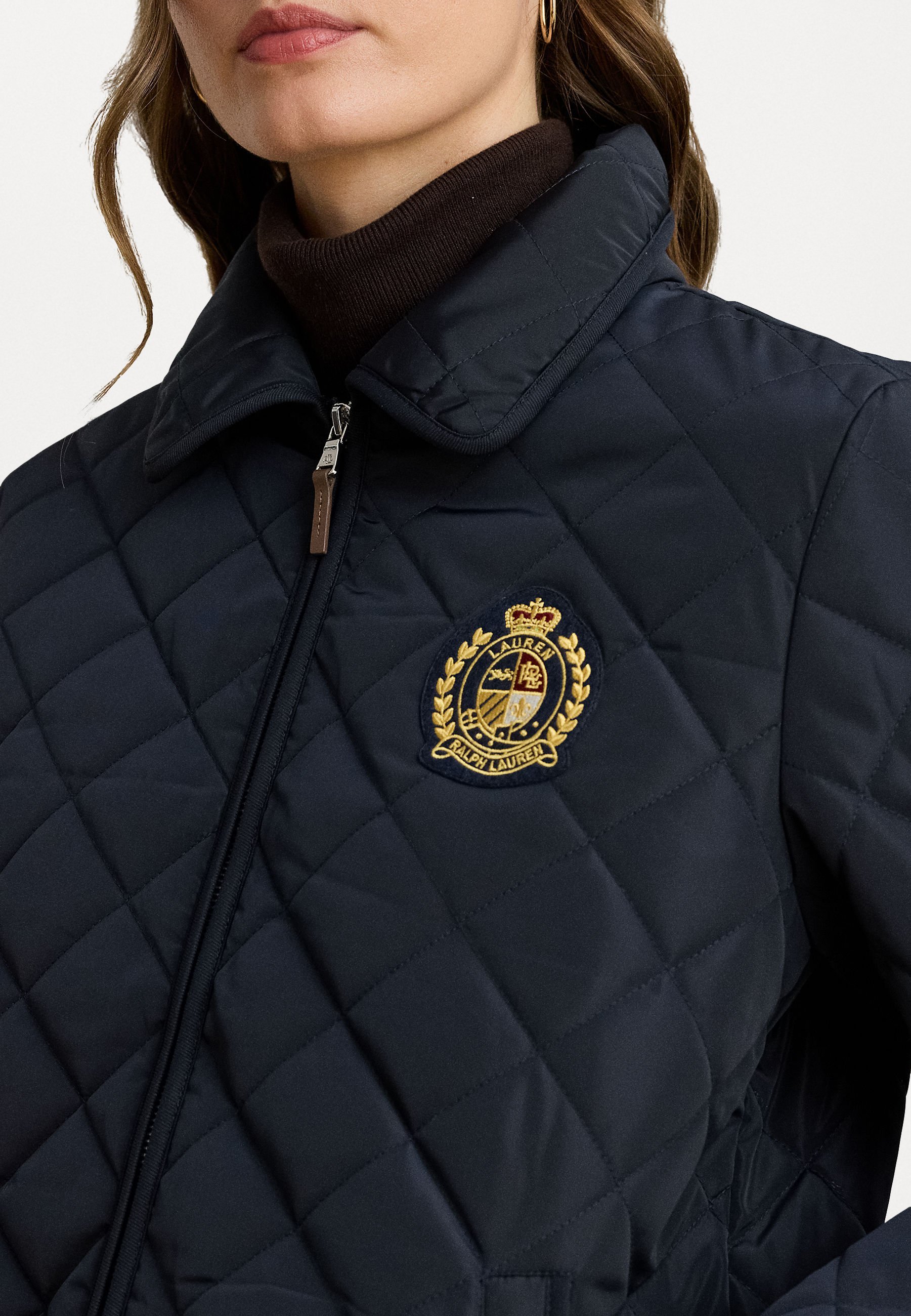 Lauren Ralph Lauren Petite CREST PATCH DIAMOND QUILTED JACKET - Lichte jas - donkerblauw