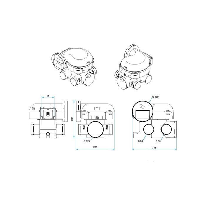 Kit Easyhome Auto Single Flow VMC + griglie di ventilazione Colorline