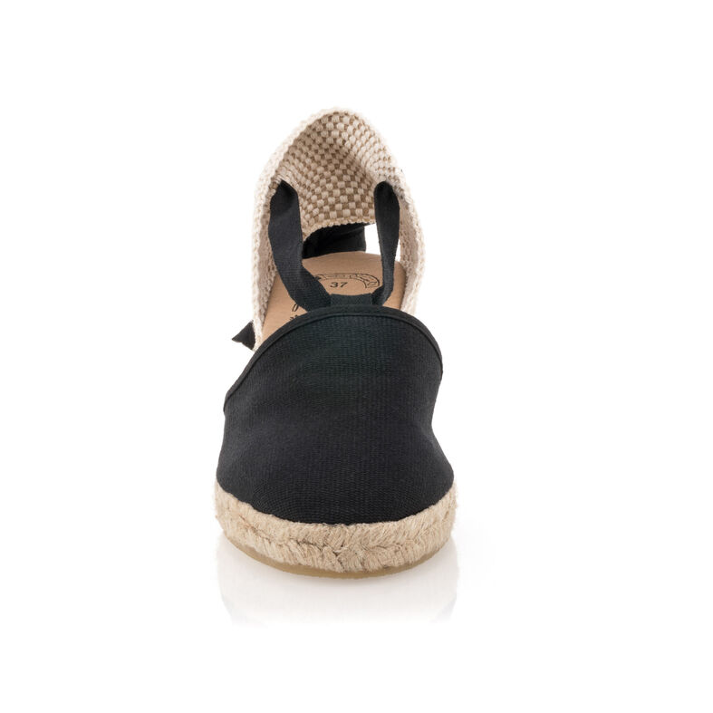 Zwarte espadrilles voor dames met touwzolen