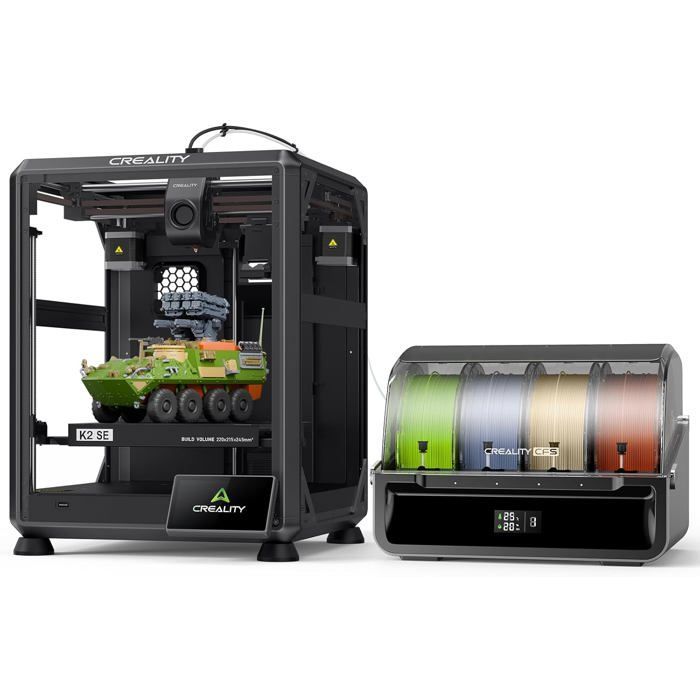 Impresora 3D Creality K2 SE Combo y cartuchos de tinta multicolor: velocidades de impresión de hasta 500 mm/s.