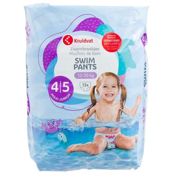Kruidvat 4-5 Maxi-Junior plaukimo sauskelnės<br>13 dalių