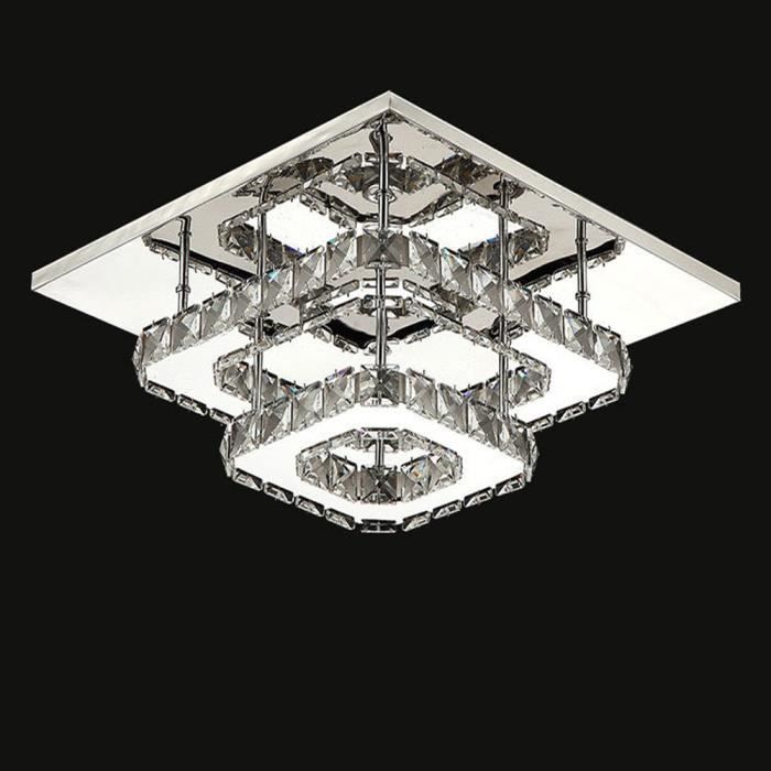 Lámpara de techo LED estilo diamante, araña de 30 cm - Cristal - Luz blanca