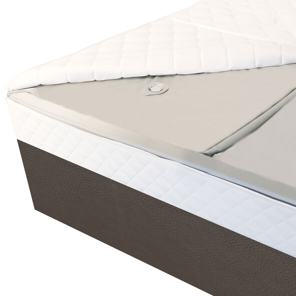 Cama de água com aparência de box spring, cinza ardósia